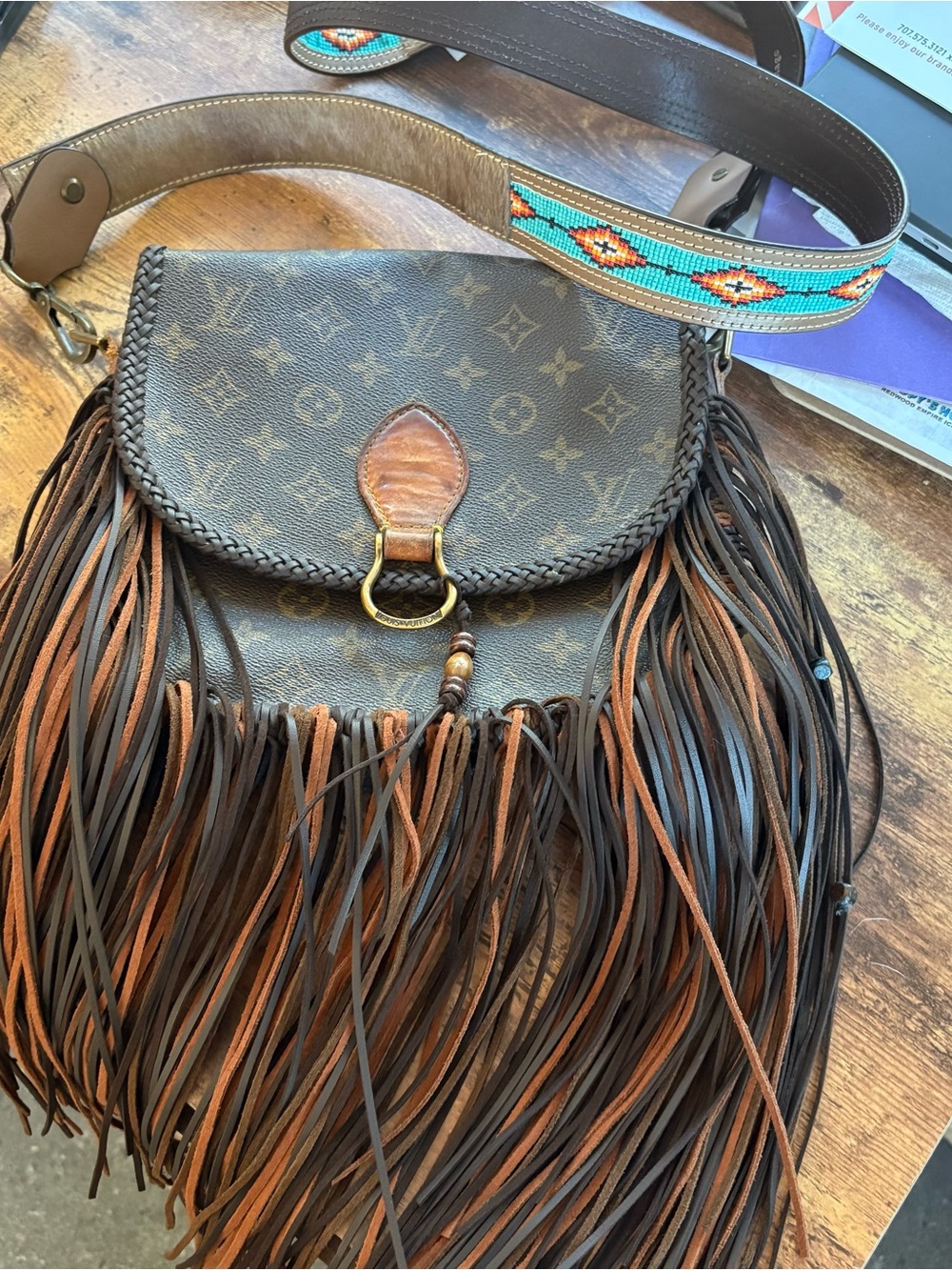 Louis Vuitton / New Vintage Saint Cloud  with custom beaded strap